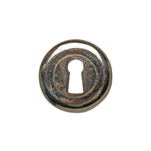 Pure sleutelrozet BB 1925+ rond verdekt, wit brons