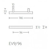 NOUR EV9/96 meubelgreep 96mm hoh PVD mat goud