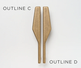 Outline C Handle h.o.h. 85 mm, getrommeld messing