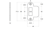 Sluitplaat LBSP-SFC, wit