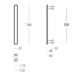 Quincalux Paris deurgreep h.o.h. 210 mm