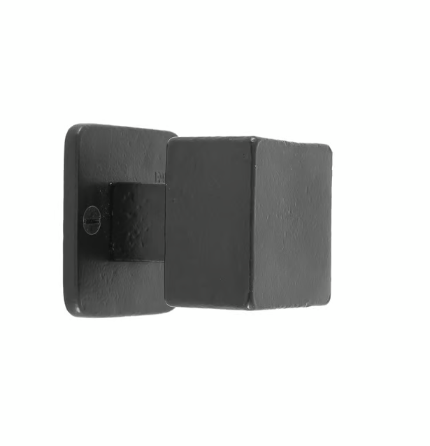 Pure knopkrukken vierkant op vierkant rozet draaibaar, verouderd ijzer (zwart)