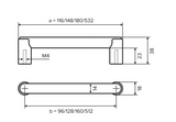 Pure meubelgreep TUKAN 128 mm, verdonkerd brons