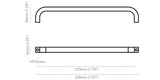 Curve meubelgreep h.o.h. 192 mm, Aged Brass