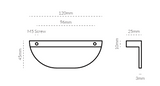 Isla Pull meubelgreep h.o.h. 96 mm, Aged Brass