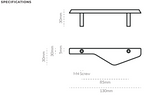 Outline C Handle h.o.h. 85 mm, getrommeld messing