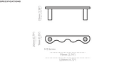 Karu meubelgreep h.o.h. 95 mm, getrommeld messing