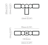 Meubelknop Orbe T-model 95 mm, Tumbled Nickel