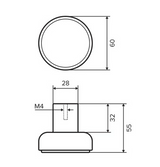 Pure Tukan meubelknop rond 60 mm, ruw brons