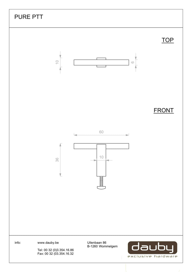 Pure-meubelknop-PTT-strak-60-mm-wit-brons