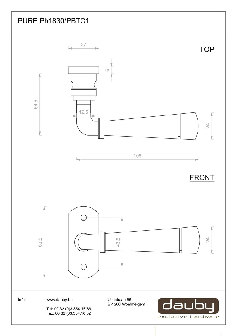 Pure-deurkrukken-Ph1830-op-ovaal-smal-rozet-verouderd-ijzer