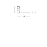 Ottolini deurkrukken L model 22 mm excl. rozetten, RVS mat