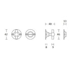 Ottolini V&B garnituur voor kruk 15/18 mm, RVS mat