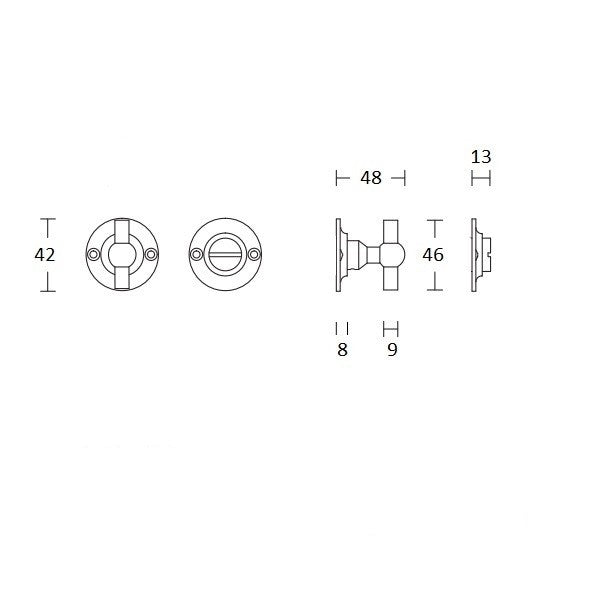 Ottolini V&B garnituur voor kruk 15/18 mm, RVS mat