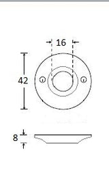 Ottolini krukrozetten 42 mm voor kruk 15/18 mm, RVS mat