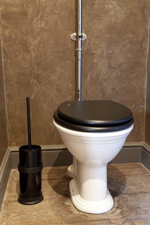 Pure-toiletborstelhouder-vrijstaand-zwart- porselein-verouderd-ijzer