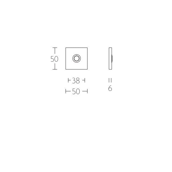 Ottolini Quadrado beldrukker vierkant 50 x 50 mm, RVS mat