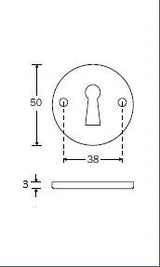 Ottolini Cylindro sleutelrozet rond 50 mm, RVS mat