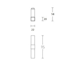 Ottolini Quadrado deurkr. T model 20mm. zonder roz. RVS mat