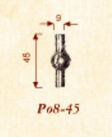 Giara-meubelknop-T-model-Po8-45-mm-Chemin-de-Fer-wit-brons