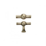 Giara-meubelknop-T-model-Po8-45-mm-Chemin-de-Fer-wit-brons
