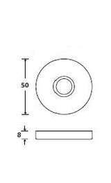 Giara beldrukker BS-R1 rond 50 mm, wit brons