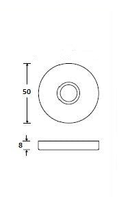 Giara beldrukker BS-R1 rond 50 mm, wit brons