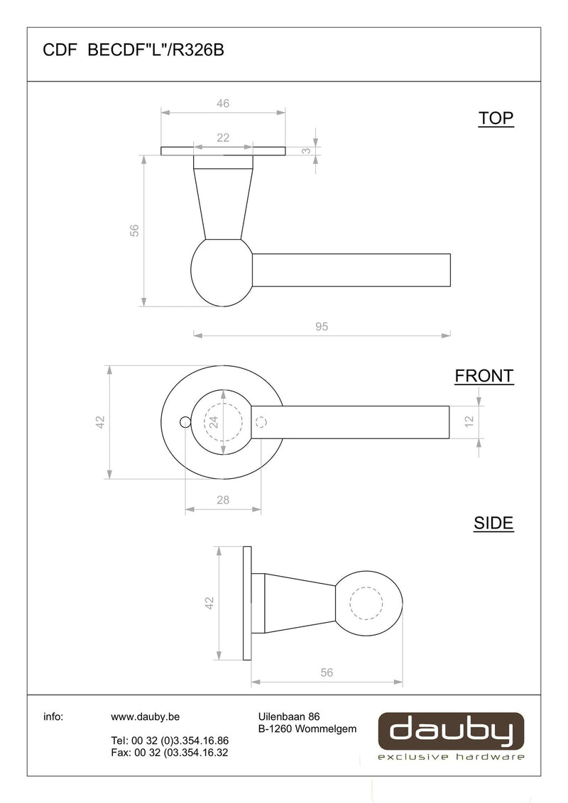 CDF-deurkrukken-L-model-BECDF-L-R326B-rond-rozet-smeedijzer