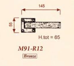 Giara-deurkrukken-M91/R12-op-vierkant-rozet-wit-brons