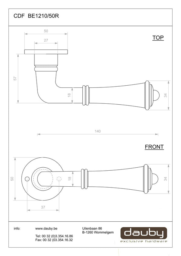 CDF-deurkrukken-BE1210/50R-op-rond-rozet-zwart