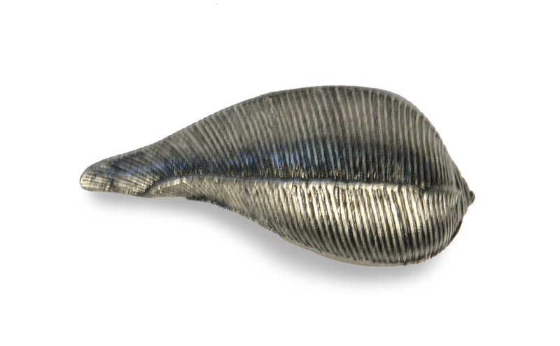 Meubelgreep model slak 89 mm, oud zilver