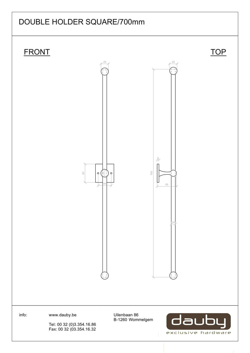 Pure keukenrolhouder dubbel op vierkant rozet, mat wit brons
