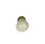 Meubelknop porselein paddenstoel rond 15 mm, messing/ivoor