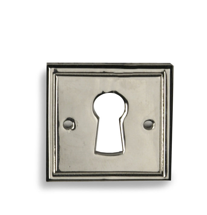 Meubel sleutelplaatje vierkant 28 x 28 mm, nikkel glans