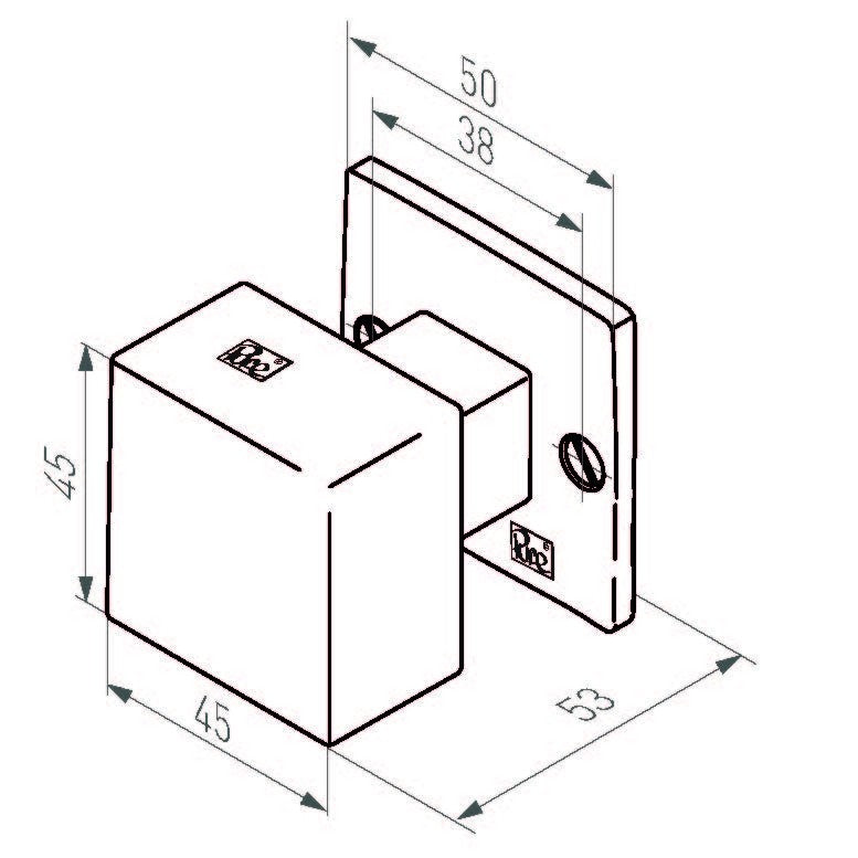 Pure-vaste-knop-op-vierkant-rozet-PQ45-50Q-mat-wit-brons