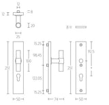 PB20-50 VH schil. br. vaste knop T-20mm PC72 SKG***mat wit