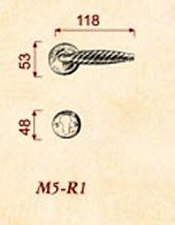 Giara-deurkrukken-M5-R1-op-rond-rozet-38-mm-verdonkerd-brons