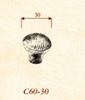 Giara-meubelknop-C60-rond-fijn-gestreept-30-mm-verdonkerd-brons