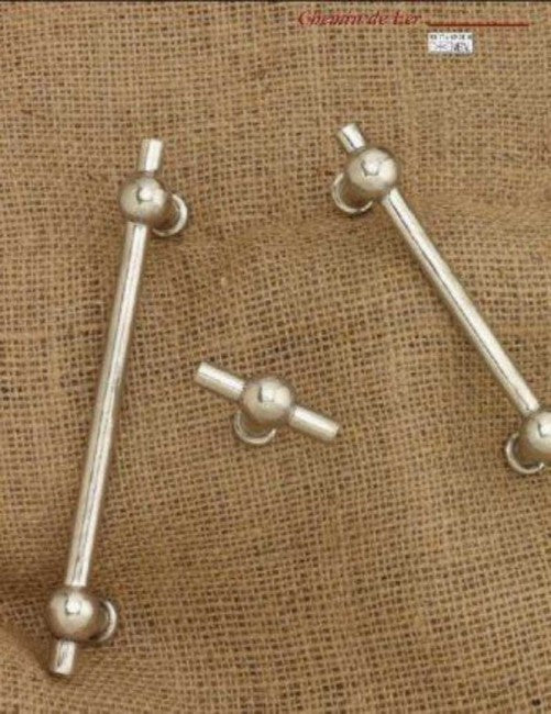 Giara-meubelknop-T-model-Po8-45-mm-Chemin-de-Fer-wit-brons