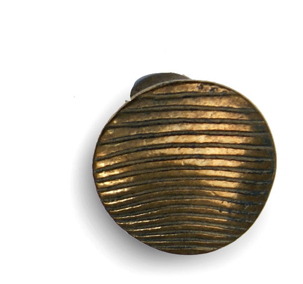 Giara-meubelknop-C61-rond-fijn-gestreept-36-mm-natuur-brons