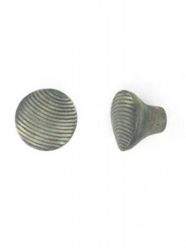 Giara-meubelknop-C61-rond-fijn-gestreept-36-mm-verouderd-zilver