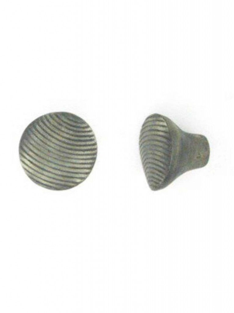 Giara-meubelknop-C61-rond-fijn-gestreept-36-mm-verouderd-zilver