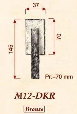 Giara-raamkruk-M12/32Q-L-model-op-rechthoekig-rozet-wit-brons