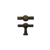 Giara-meubelknop-T-model-Po8-45-mm-Chemin-de-Fer-verdonkerd-brons