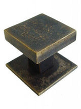 Fama voordeurknop PL1623 vierkant 70 x 70mm, verdonk. brons