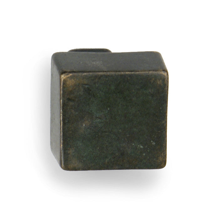 Giara-meubelknop-PoQU-33-mm-vierkant-glad-groen-brons