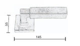 Fama deurkrukken MG2092 op vierkant rozet, verzil. wit brons