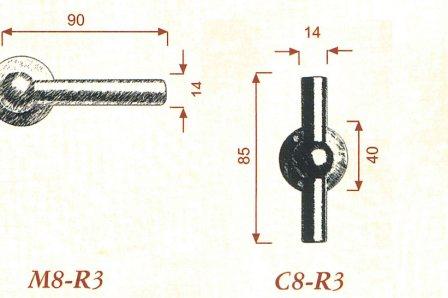 Giara-deurkrukken-M8-C8/T-L-R3-rond-rozet-38-mm-groen-brons