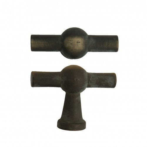 Giara-meubelknop-T-model-Po8-55-mm-Chemin-de-Fer-verouderd-ijzer