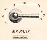 Giara deurkrukken M8+C8/L+L R3 rond rozet 38 mm, groen brons